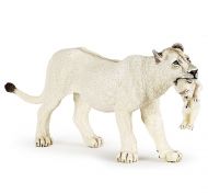 Papo - Фигурка за колекциониране и игра - Бяла лъвица с бебе 