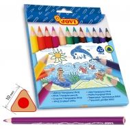 Jovi - Цветни триъгълни моливи - Джъмбо - 12 цвята