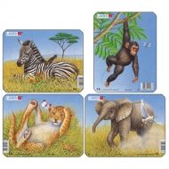  Larsen - Детски пъзел - Мини  - Животни от Африка - 9 части 