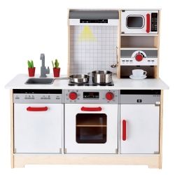 hape, детска, дървена, оборудвана, кухня, всичко, в, едно, аксесоари, готвене, принадлежности, играчка, играчки, игри, игра
