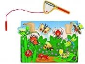 melissa & doug, дървен магнитен пъзел с въдица. дървен пъзел, магнитен пъзел, магнит, дърво, въдица, лов на буболечки, насекоми, буболечки, игра, игри, играчка, играчки