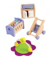 Hape, комплект, кукленско, обзавеждане, за бебешка, стая, обучителна играчка, креативна играчка, играчка, играчки, игри, игра 