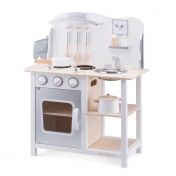 new classic toys, детска кухня, бон апети, сиво и бяло, дървена кухня, бяла кухня, кухня от дърво, кухня за игри, готвене, кухня, кухничка, игра, игри, играчка, играчки
