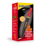 Carioca, перманентен маркер със скосен връх, червен, 10 бр., маркер, маркери, творчество с флумастери, детско творчество, маркери за ученици, ученик, ученици, училище 
