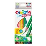 Carioca, цветни моливи с гума, 12 цвята, молив, моливи, детски моливи, молив за оцветяване, творчество с моливи, друго творчество, ученик, ученици, училище 