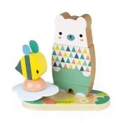 Janod, играчка, играчки, дървена играчка, дървени играчки, детска играчка, дървена низанка, дървена низанка мече, играчка за нанизване, дървена играчка за нанизване с мече и пчеличка, игра за нанизване, игри за нанизване, мече за нанизване