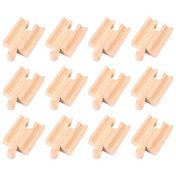 Bigjigs, играчка, играчки, дървена играчка, дървени играчки, дървени релси, дървени релси за игра, релси от дърво, дъревна писта, комплект с релси, комплект с 12 бр релси, дървени релси за игра, игра с влакчета, продукти Bigjigs, играчки Bigjigs
