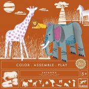 Djeco, играчка, играчки, творчески комплект, креативен комплект с животни, креативен детски комплект, комплект за игра, детски комплект сглоби си сам животни, компект за игра с животни, сглоби си сам животни, картонени животни, продукти Djeco