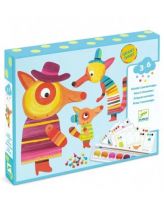 Djeco, играчка, играчки, детски играчки, творчески комплект, детски творчески комплект, комплект за игра с животни, създай си сам големи животни, творчески игри, създай семейство лисици, големи животни, оцвети и сглоби животни, продукти Djeco