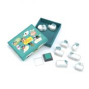 Djeco, играчка, играчки, детски комплект с печати, комплект с 8 печата, творчески игри, творчество с печати, печати съобщение, творчество с печати за деца, детски печати, печати за деца, продукти Djeco, играчки Djeco