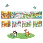 Dodo, играчка, играчки, пъзел, комплект с пъзели, детски комплект с пъзел, пъзели за деца, детски пъзел, комплект с 4 бр. пъзела сезони, пъзели сезони, пъзели сезони с животни, пъзели с животни, продукти Dodo, играчки Dodo, пъзели Dodo