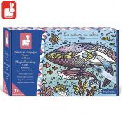 Janod, играчка, играчки, творчески комплект, игра с вода, рисуване с вода, креативен комплект за рисуване с вода, творчески комплект създай картини с вода, картини за оцветяване, оцветяване с вода, творчески комплект океан, картини океан, магичен комплект