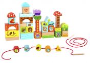 Tooky Toy, играчка, играчки, детска играчка, дървена играчка, дървени конструктори, детски дървен констурктор, конструктор за деца, детски конструктор, дървени блокчета, детски дървени блокчета, цветни дървени блокчета, блокчета за игра, низанка