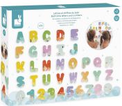 Janod, играчка, играчки, играчка за баня, играчки за баня, комплект с букви и цифри за баня, букви и цифри за баня, образователна играчка за баня, игри с букви и цифри, продукти Janod, играчки Janod, играчки за баня Janod