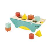 Janod, играчка, играчки, дървена играчка, дървени играчки, дървен сортер, детски дървен сортер, сортер за деца, сортер крокодил, сортер от дърво, сортер с формички, сортер геометрични формички, продукти Janod, играчки Janod, дървени играчки Janod