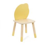 Дървено столче за деца с облегалка - Лимон - Classic World