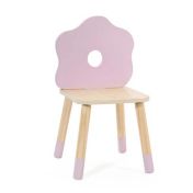 Дървено столче за деца с облегалка - Цвете - Classic World