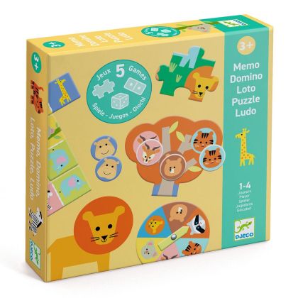 Комплект от 5 образователни игри диви животни - Djeco