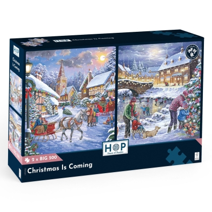 Комплект от 2 пъзела по 500 части - Зимни картини - The House of Puzzles