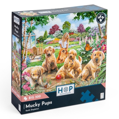 Пъзел с едри части 500 - Кални кутрета - The House of Puzzles