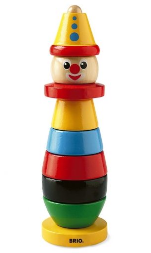 Brio - Класическа дървена играчка клоун за 