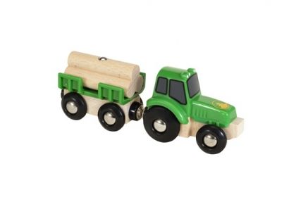 Brio - Детска играчка трактор с товар