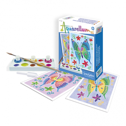Sentosphere - Творчески комплект за оцветяване с акварелни бои - Пеперуди