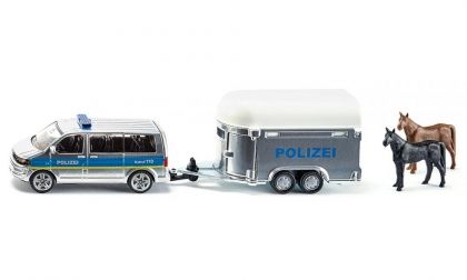 SIKU - Полицейски бус с ремарке за коне Police horsebox, кончета, игра, игри, играчка, играчки