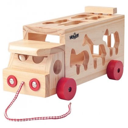 Дървен сортер камион с животни