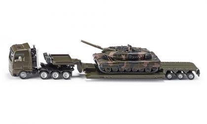 SIKU, Leopard, Low loader with tank, танк, влекач, камион, ремарке, камуфлаж, игра, игри, играчка, играчки