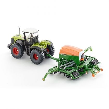 SIKU -  Играчка трактор с редосеялка Claas