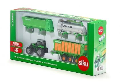 Siku -  Метален  трактор с  аксесоари Deutz-Fahr