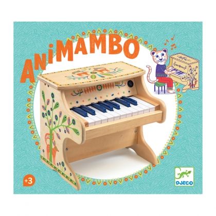 DJECO, Animambo, piano, електронно, пиано, дървено, музикална, играчка, играчки, игра, игри