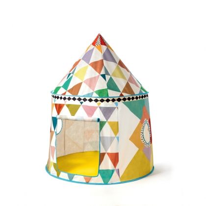 DJECO, multicolored hut, многоцветна, палатка, за, деца, текстилна, игра, игри, играчка, играчки