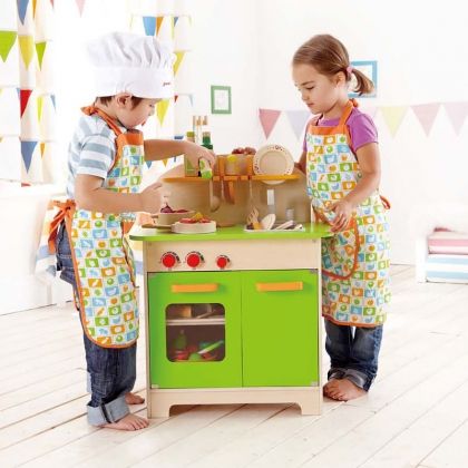 hape, дървена, кухня, детска, кухничка, игра, игри, играчка, играчки