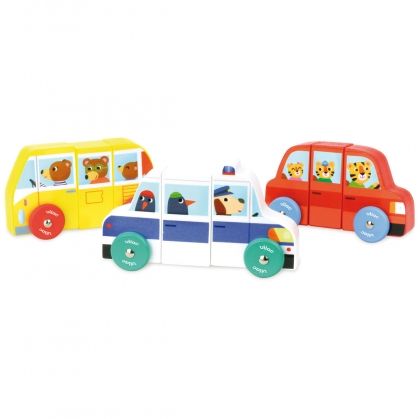 vilac, кубчета, превозни, средства, магнит,  дървени, игра, игри, играчка, играчки