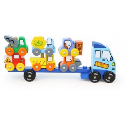 Vilac - Дървена играчка - Автовоз с коли