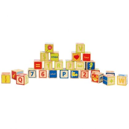 hape, дървени, кубчета, английски, език, английска, азбука, цифри, картинки, букви, пъзел, игра, игри, играчка, играчки