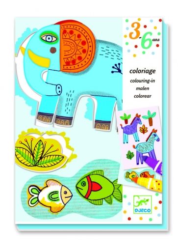 комплект за оцветяване Zoo Zoo djeco,творчество, творчески, комплект, комплекти, креативност, рисуване, оцветяване, художествени, декориране, декорация, игра, игри, играчка, играчки