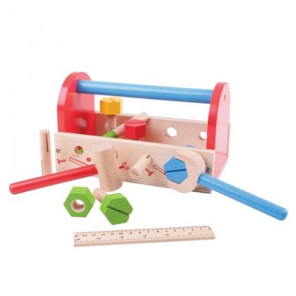 Bigjigs, дървена кутия, кутия с инструменти, играчка, играчки, игри, игра