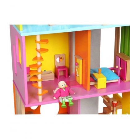 Classic World, дървена, кукленска, къща, три, етажа, за кукли, играчка, играчки, игри, игра 