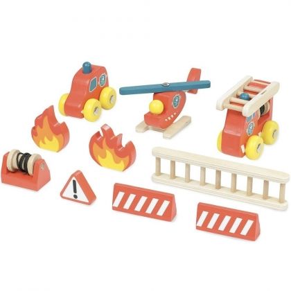 vilac, дървена, пожарна, станция, пожар, пожарникари, игра, игри, играчка, играчки
