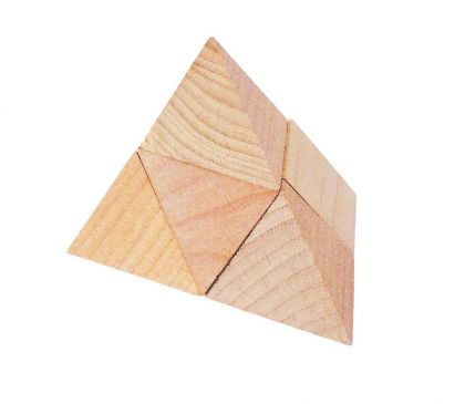 Goki, 3D дървен пъзел, пирамида в памучна торбичка