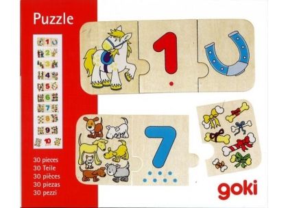 Goki, дървен пъзел с цифри, научи се да броиш и да сортираш, пъзел, пъзели, puzzles, пъзелите, пъзели игри