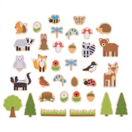 bigjigs, дървени, магнити, горски, животни, растения, гора, игра, игри, играчка, играчки