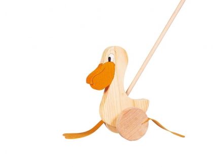Goki - Дървена играчка за бутане "Пеликан"