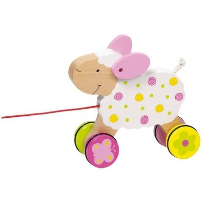 Goki, дървена играчка за дърпане, овцата Сузи, играчка, играчки, игри, игра