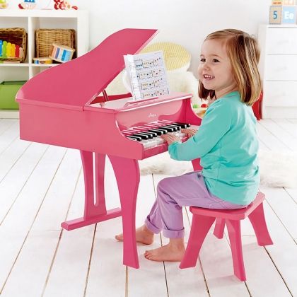 hape, дървен, музикален, инструмент, дървено, розово, пиано, музика, игра, игри, играчка, играчки
