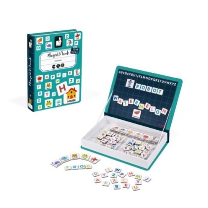 janod, магнитна, книга, игра, образователна, английска, азбука, букви, думи, език, игри, играчка, играчки