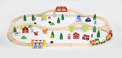 Viga, влак, дървен влак, дървени играчки, дървена играчка влак, детски дървен влак, комплект дървен влак с постройки, комплект дървен влак с фигури, комплект детски дървен влак, игра, игри, играчка, играчки